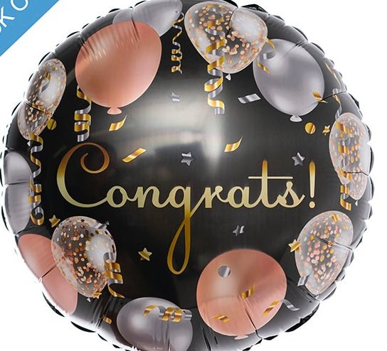 Congrats Celebration Confetti Foil Balloon 18" (45cmD)