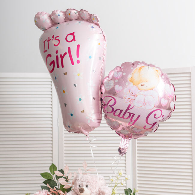 Foil Balloon Baby Girl Foot (45cmx78cmH) Pink