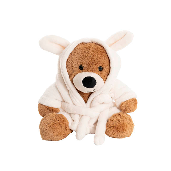 Teddy Bear Myles w Bathrobe Brown (25cmST)