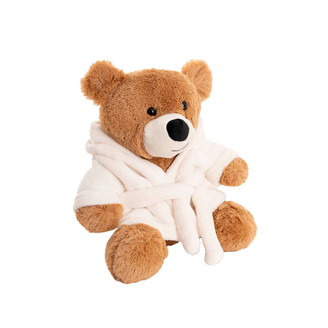 Teddy Bear Myles w Bathrobe Brown (25cmST)