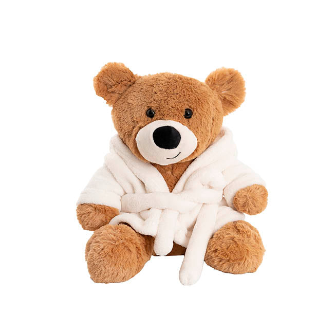 Teddy Bear Myles w Bathrobe Brown (25cmST)