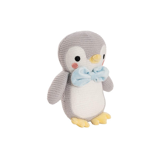 Penguin Peng Knitted Plush Soft Toy Grey