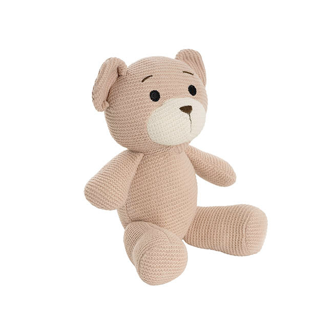 Teddy Bear Chuck Knitted Plush Soft Toy Brown