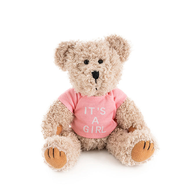 Teddy Bear Message Its a Girl Pink T Shirt (20cmHT)