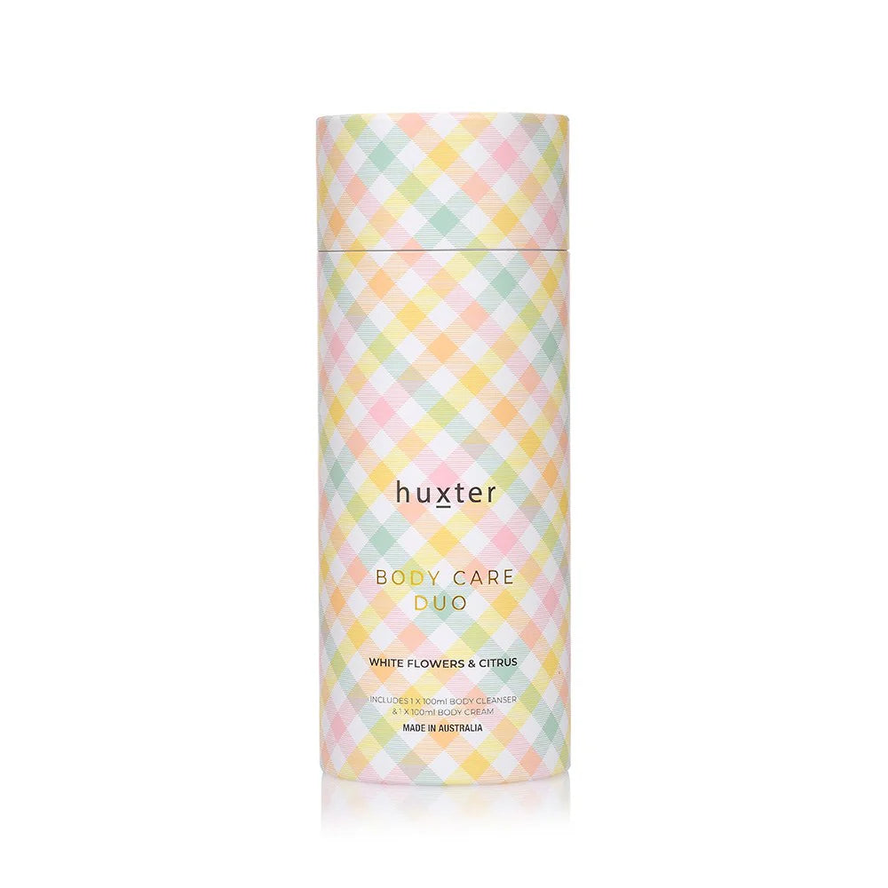 Body Care Duo - Pastel Checks - White Flowers & Citrus