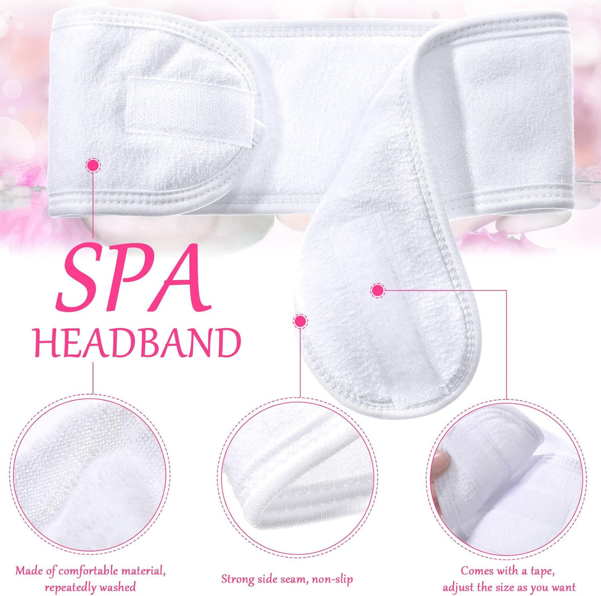 White Spa Velcro Headband