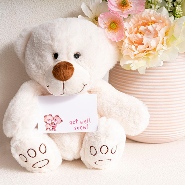 Card White Get Well Soon Bears (10x6.5cmH)