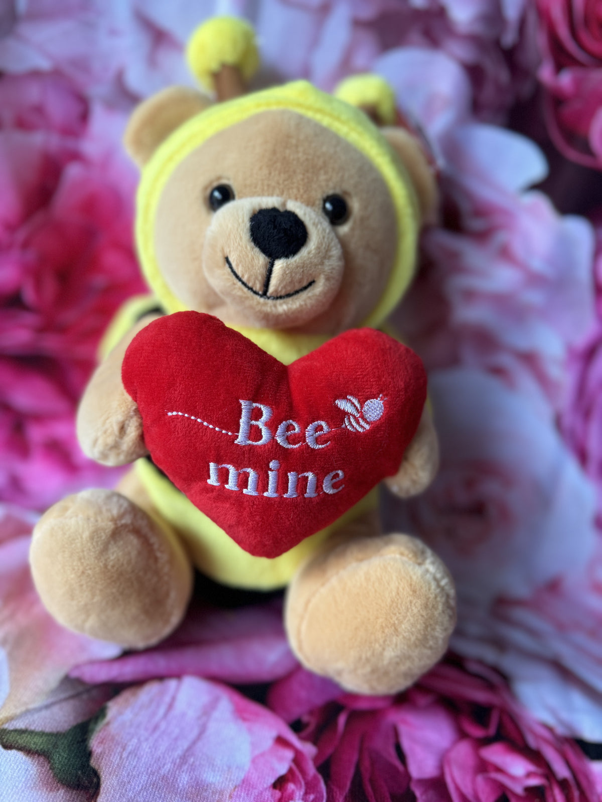 Teddy Bear Jacob w Bee Mine Heart Plush Toy Brown (32cmST)