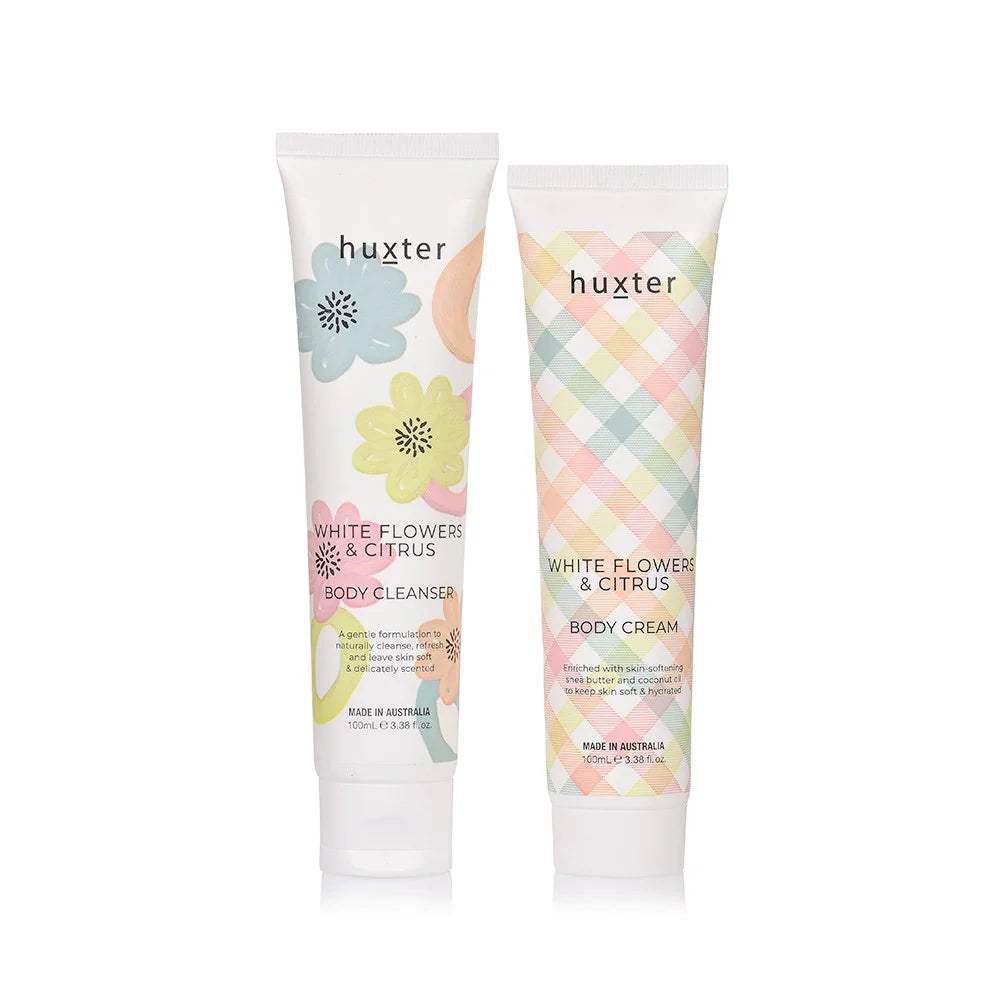 Body Care Duo - Pastel Checks - White Flowers & Citrus