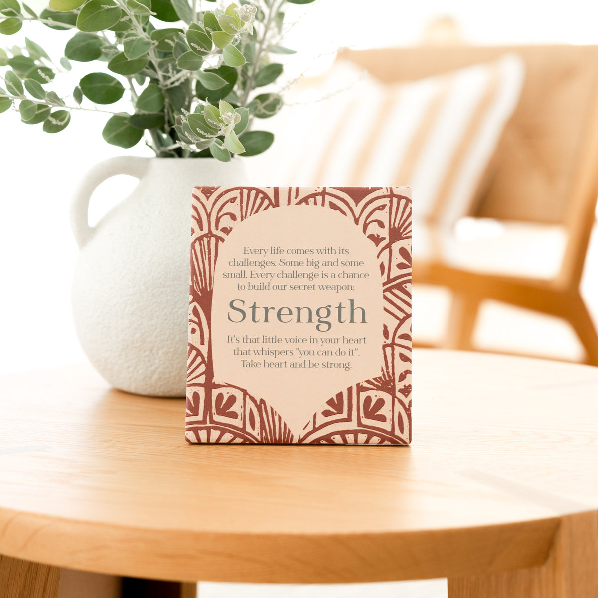 Amber Gardens Strength Verse Ceramic Plaque