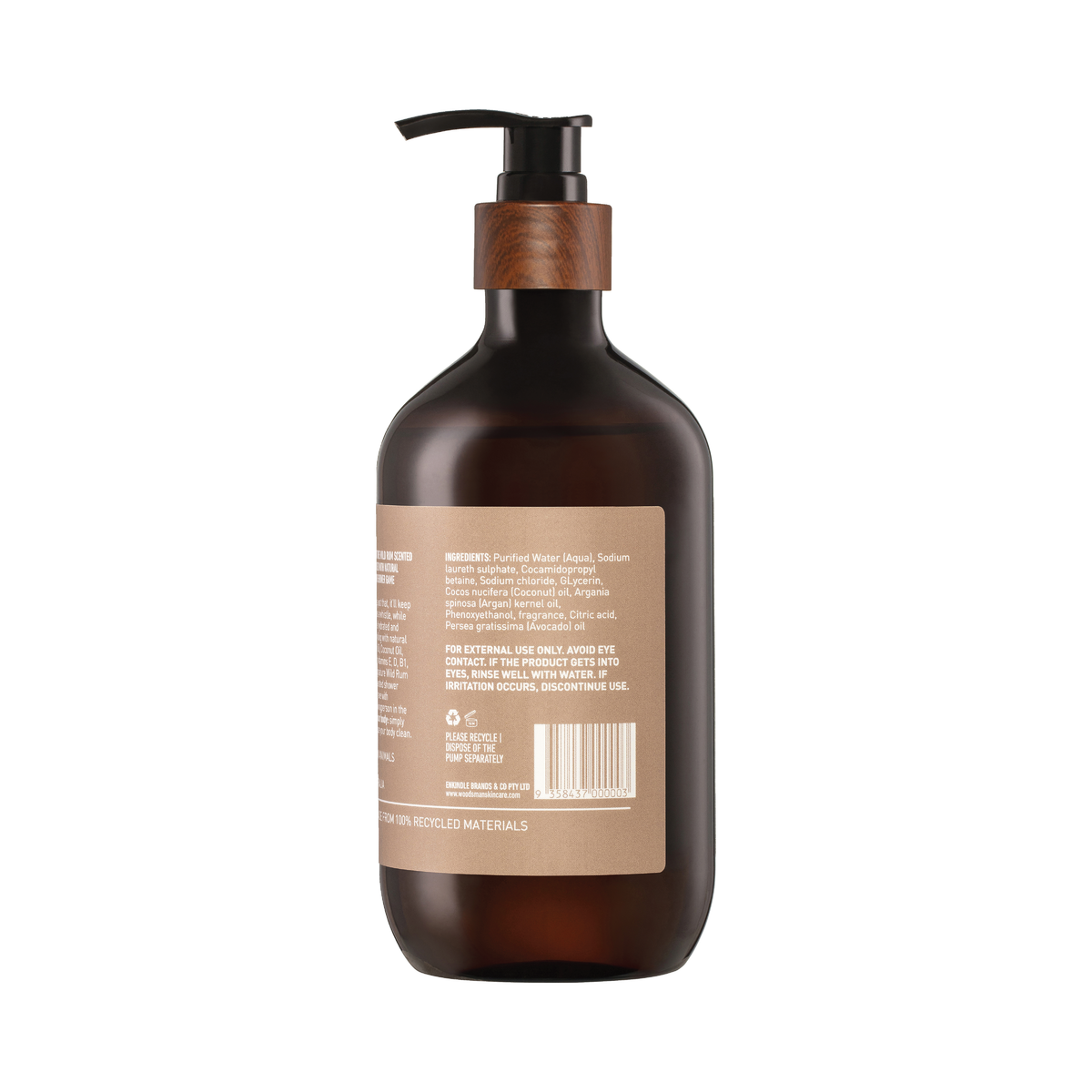 Woodsman Wild Rum scented Body Wash 500ml