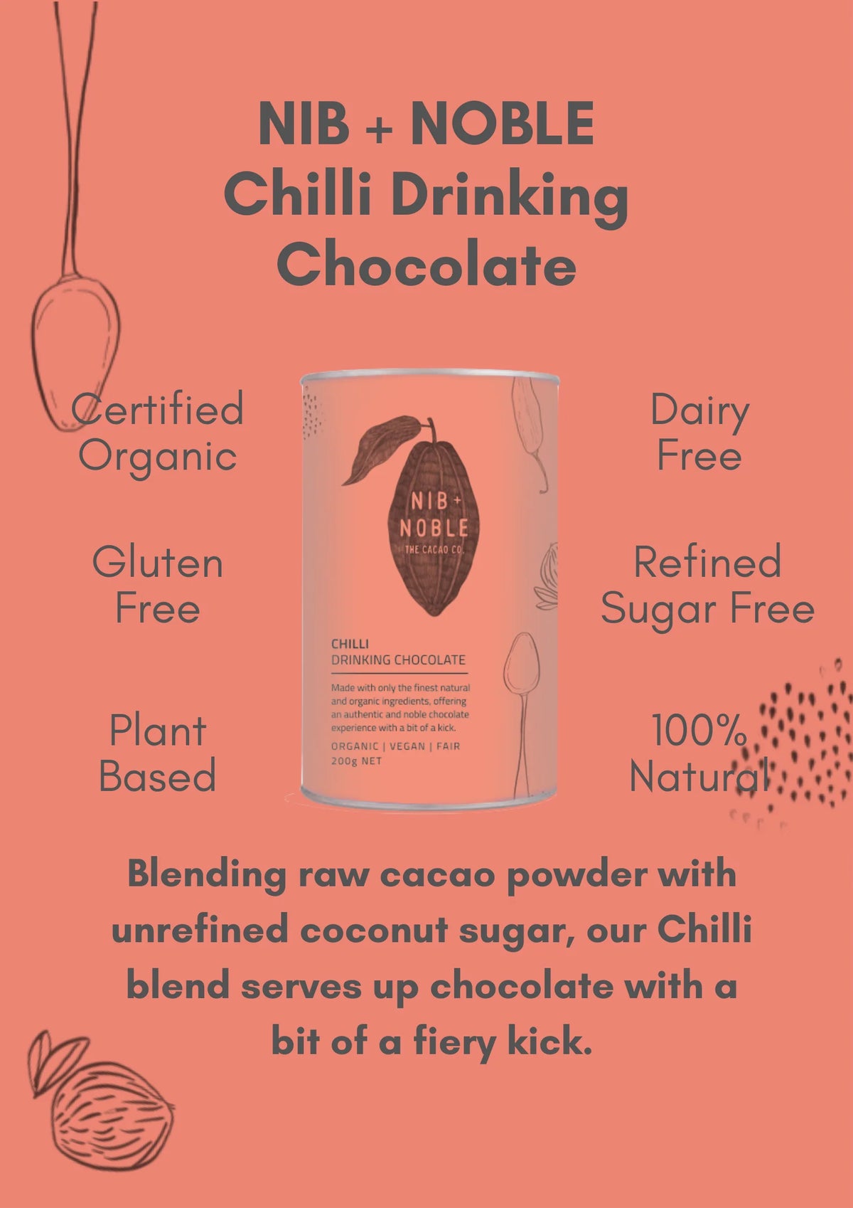 Nib & Noble Chilli Organic Drinking Chocolate